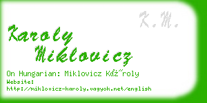 karoly miklovicz business card